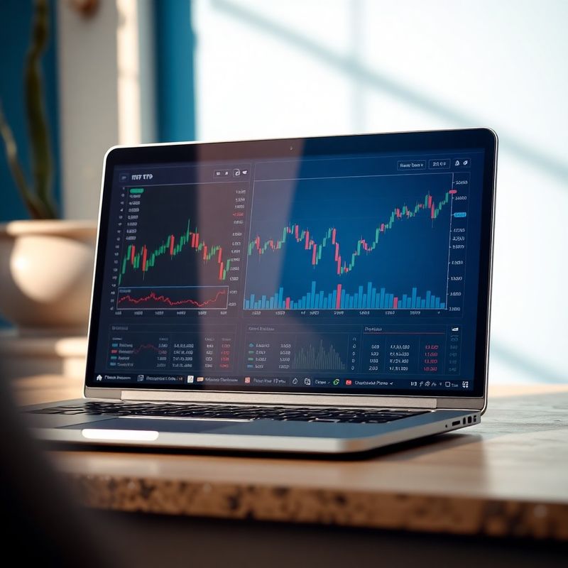 Financijski grafikoni i ETF podaci na ekranu prijenosnog računala